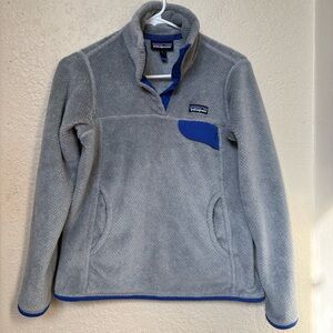 Patagonia Women's Re-Tool Half-Snap Pullover Fleece Gray Blue Polartec